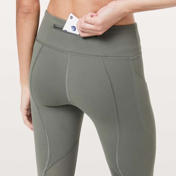 Lululemon Pace Rival 22" Crop Leggings, Grey Sage Green, Size 6 - Picture 4 of 10
